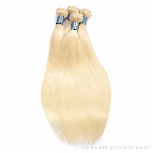 Wholesale Raw Virgin Indian Temple Hair  Remy Silk Straight Hair 613# Blonde Bundles